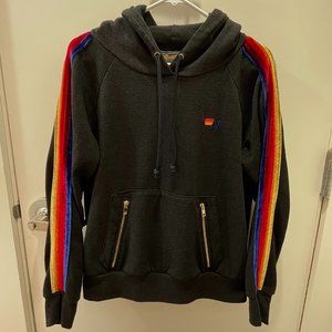 Aviator Nation Classic Velvet Relaxed Black Hoodie